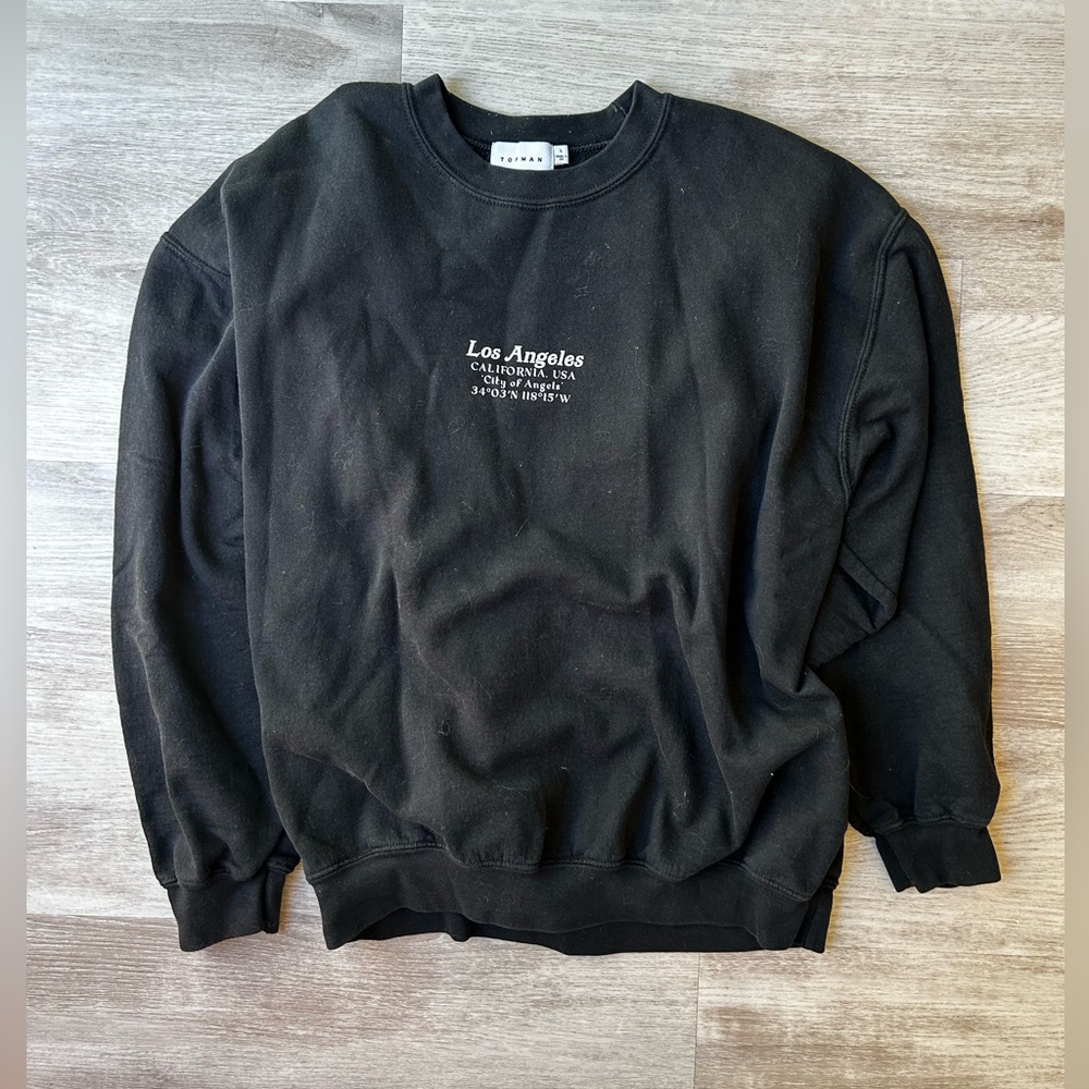 Topman Los Angeles Relaxed Fit Crewneck - Large